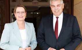 Antrittsbesuch Justizministerin Stefanie Hubig mit dem Präsidenten des Bundesfinanzhofs Dr. Hans-Josef Thesling