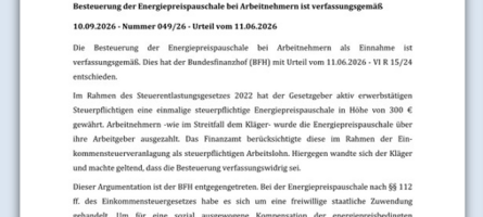 Screenshot vom LinkedIn-Beitrag zur Pressemitteilung Nr. 49 vom 14.09.2026 